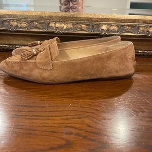 Talbots camel Suede Loafers with Tassel Detail